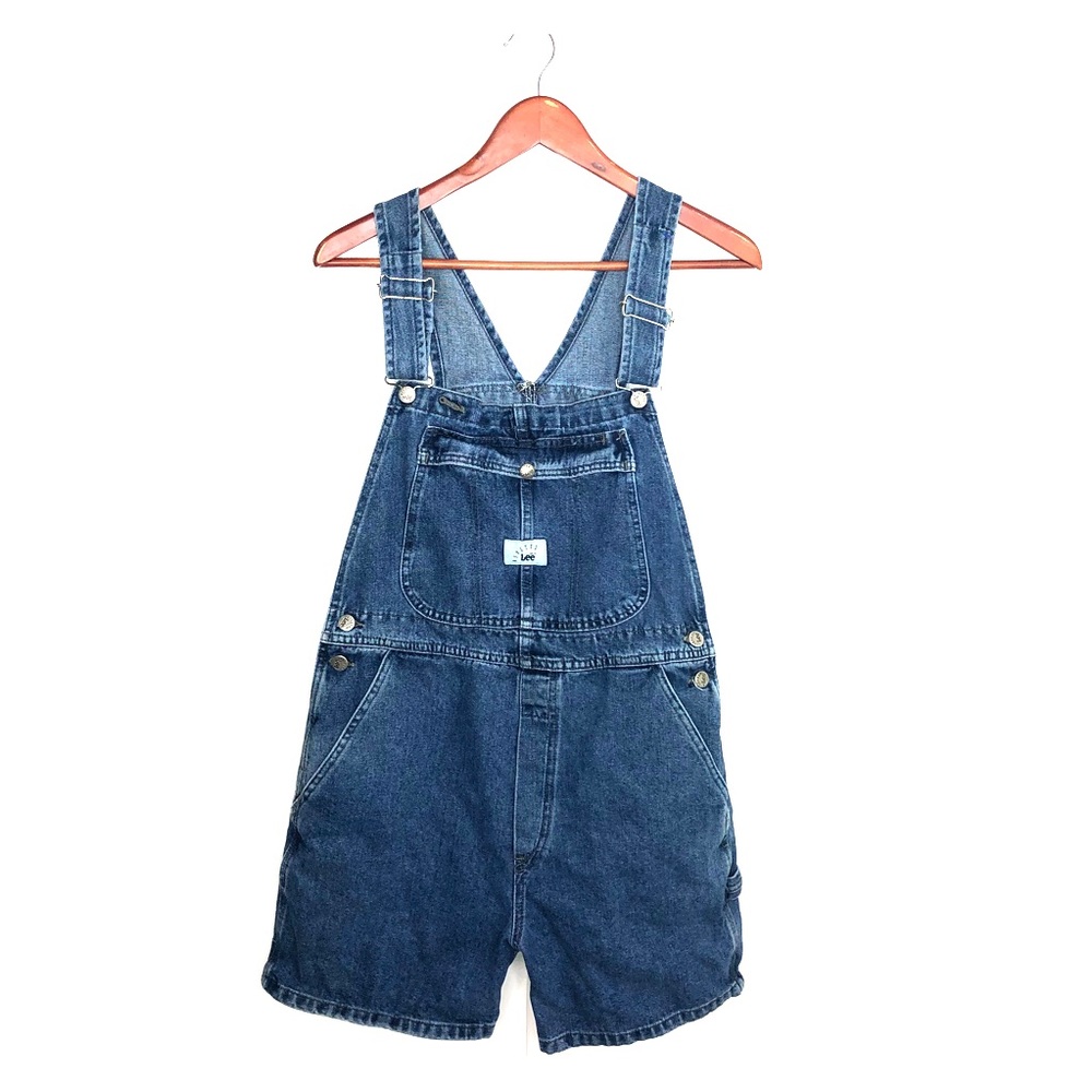 Vintage Lee overalls denim shorts medium 90’s